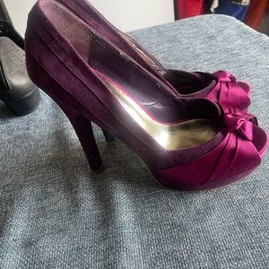 Jeffrey Tyler Suede Purple  & Satin Magenta Pumps
